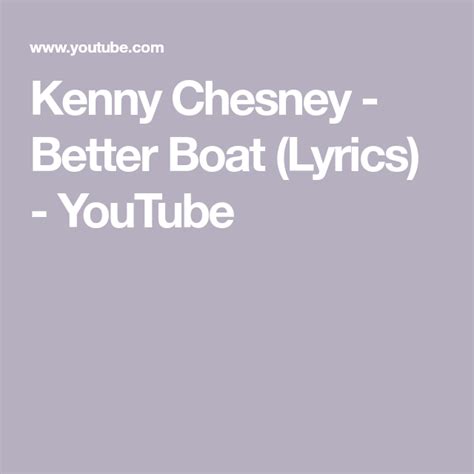 Kenny chesney boats lyrics